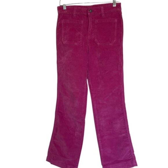 NWOT Free People High Time Velvet Kick Flare Pants In Very Berry SZ-0 - Picture 7 of 9